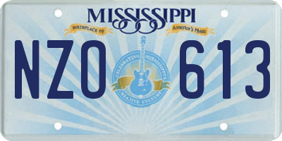 MS license plate NZO613