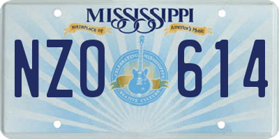 MS license plate NZO614