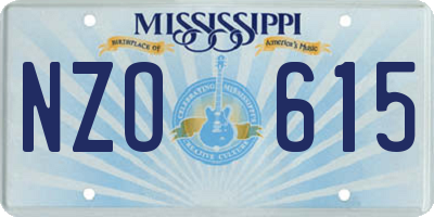 MS license plate NZO615