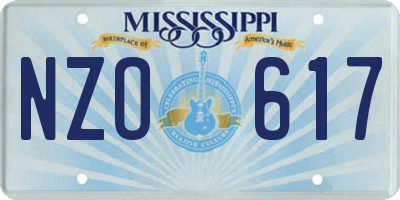 MS license plate NZO617