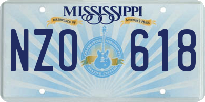 MS license plate NZO618
