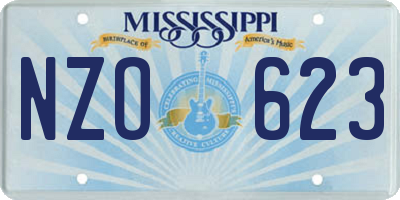 MS license plate NZO623