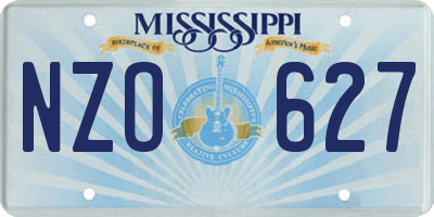 MS license plate NZO627