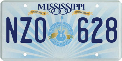 MS license plate NZO628