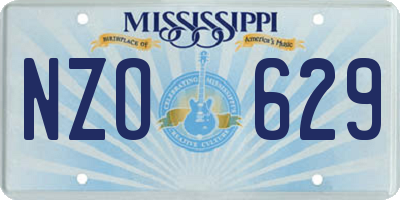 MS license plate NZO629