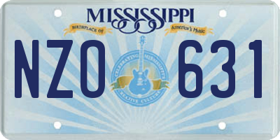 MS license plate NZO631
