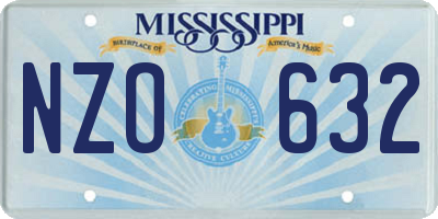 MS license plate NZO632