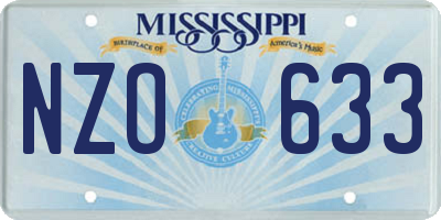 MS license plate NZO633