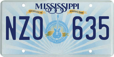 MS license plate NZO635