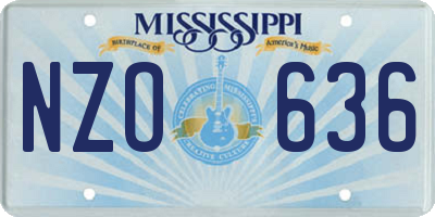 MS license plate NZO636