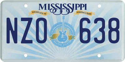 MS license plate NZO638