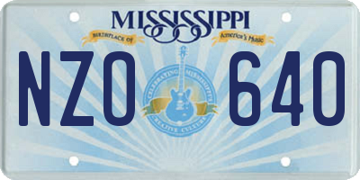 MS license plate NZO640
