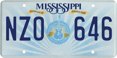 MS license plate NZO646