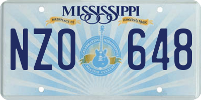 MS license plate NZO648