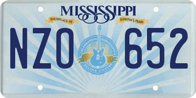 MS license plate NZO652