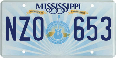 MS license plate NZO653