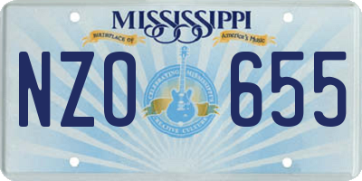 MS license plate NZO655