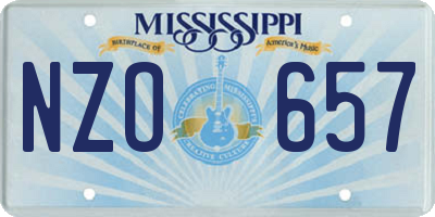 MS license plate NZO657
