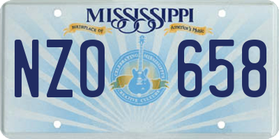 MS license plate NZO658
