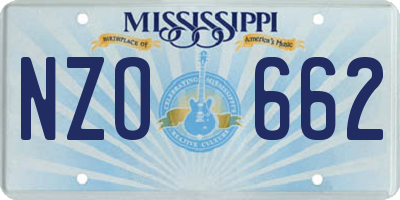 MS license plate NZO662