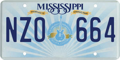 MS license plate NZO664