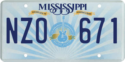 MS license plate NZO671