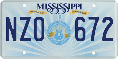 MS license plate NZO672