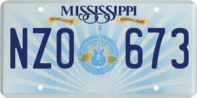 MS license plate NZO673