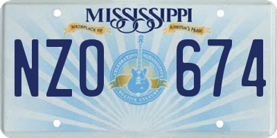 MS license plate NZO674