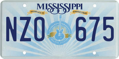 MS license plate NZO675