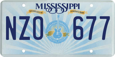 MS license plate NZO677