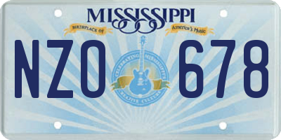 MS license plate NZO678