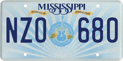 MS license plate NZO680