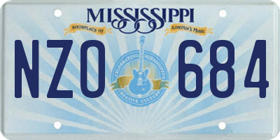 MS license plate NZO684