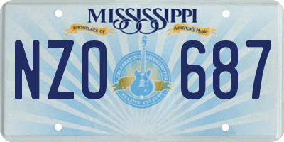 MS license plate NZO687