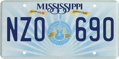 MS license plate NZO690
