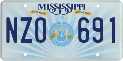 MS license plate NZO691