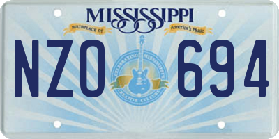 MS license plate NZO694