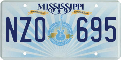 MS license plate NZO695