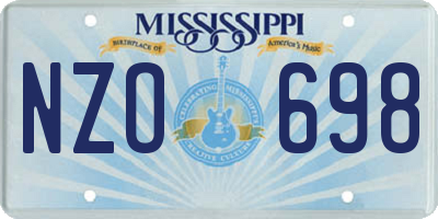 MS license plate NZO698