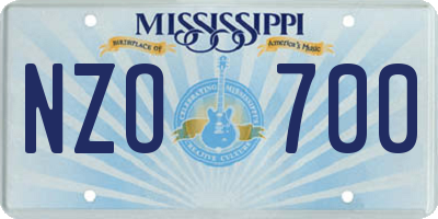 MS license plate NZO700