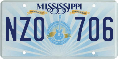 MS license plate NZO706