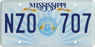 MS license plate NZO707