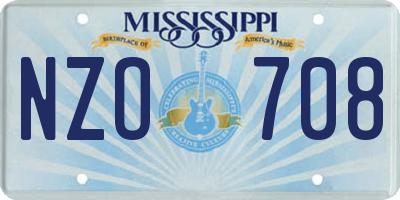 MS license plate NZO708