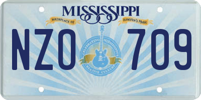 MS license plate NZO709