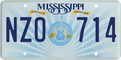 MS license plate NZO714