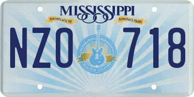 MS license plate NZO718