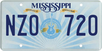 MS license plate NZO720