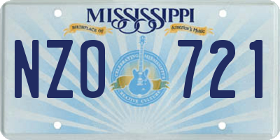 MS license plate NZO721
