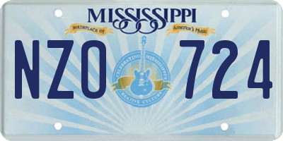 MS license plate NZO724